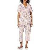 Karen Neuburger womens Short Sleeve Girlfriend Top and Cozy Bottom Pajama Pj Set