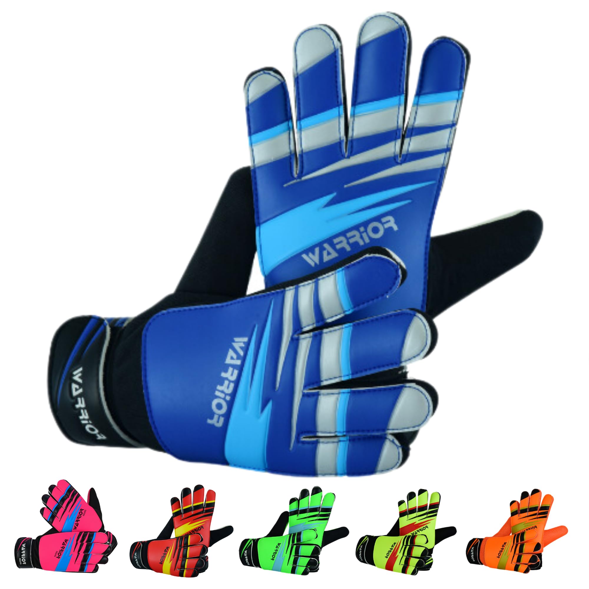 warrior gears Goalkeeper Glove Kids, Football Goal Keepers Gloves, Goalie Glove Kids with Double Wrist Protection, Junior Goalkeeper Gloves