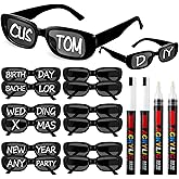 Flutesan Personalized Rectangle Sunglasses with Marker Pens for Adult DIY Custom Birthday Wedding