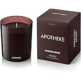 Apotheke Luxury Scented Candles for Home, Charcoal Rouge - Petite Aromatherapy Jar Candle with Soy Wax Blend