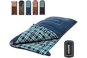 KingCamp Sleeping Bag for Adults, Cold Weather & Warm XL Big and Tall Flannel Sleeping Bags with Compression Sack Portable Waterproof Essentials Gear Accessories for Outdoor Camping