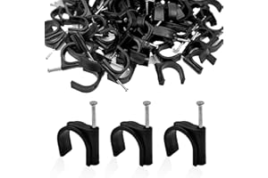 LOUZAGO 100 Pcs Pex Clamps, 1 Inch Pex Hangers Black Pex Fittings Half Clamps, J-Hook Pex Nail on Clamps for 1" OD Tubing Pipe, Pipe Support, Fixing Wire (23.5mm)