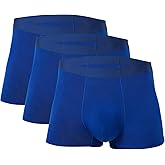 gyprprer Men’s Merino Wool Tencel Boxer Briefs 3-Pack, Soft Underwear with Support Pouch Base Layer