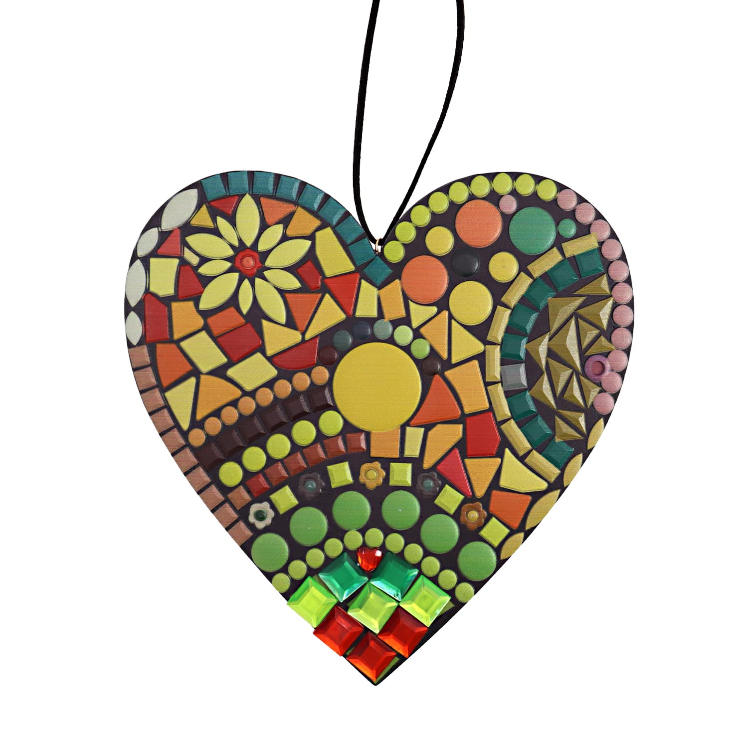 Casoter Large Mosaic Heart Wall Hanging Sculpture - Resin Garden Decor Ornament for Indoor Outdoor Home Bedroom Office Love Shaped Pendant