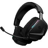 Corsair Void v2 MAX Wireless Gaming Headset for PC, PS5, PS4, Switch, Mobile - Simultaneous 2.4GHz+Bluetooth, Dolby Atmos, Sonarworks SoundID, 70Hr Battery, Fast Charging, Clear Microphone - Carbon