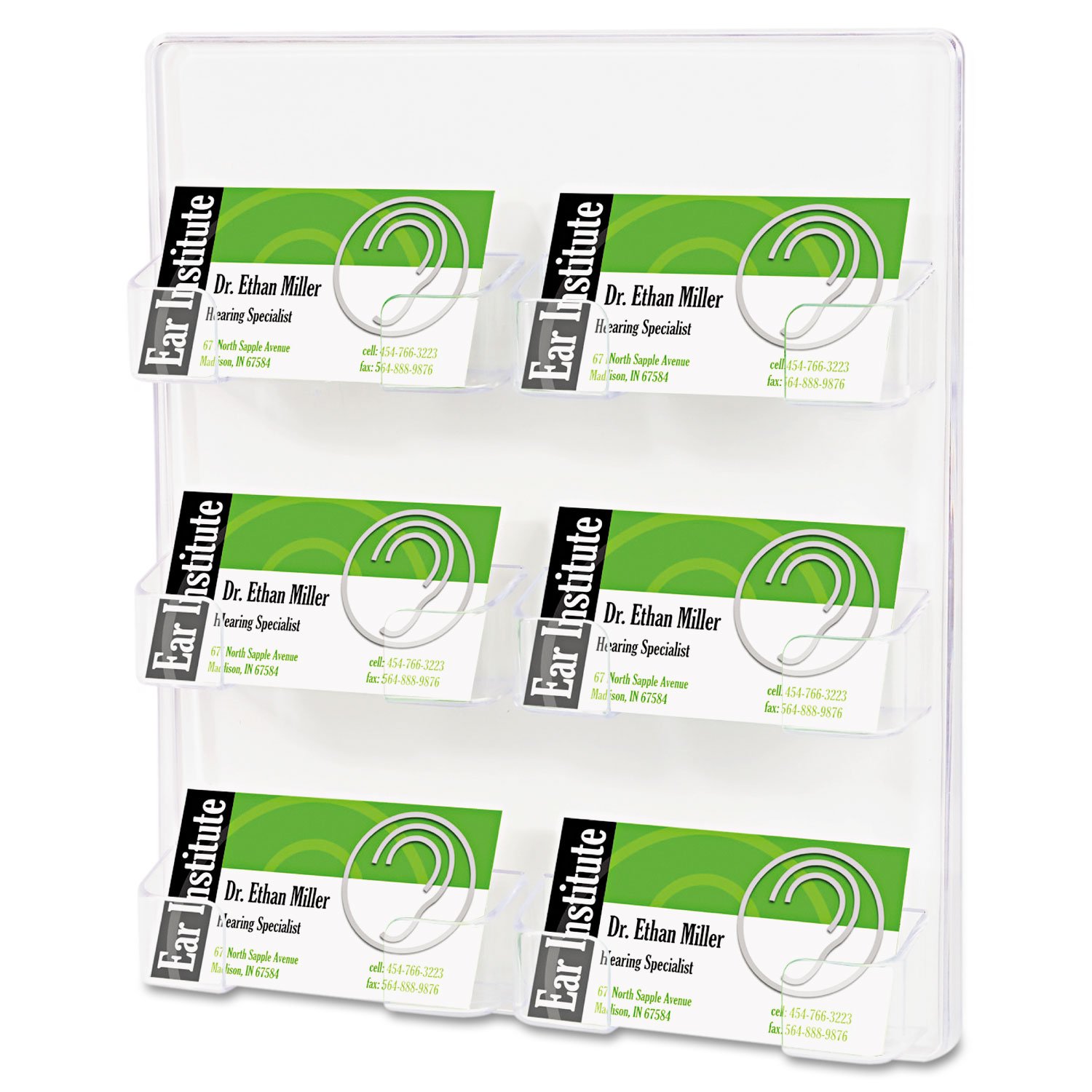 Deflecto Single Landscape Business Card Holder 70601 - Transparent