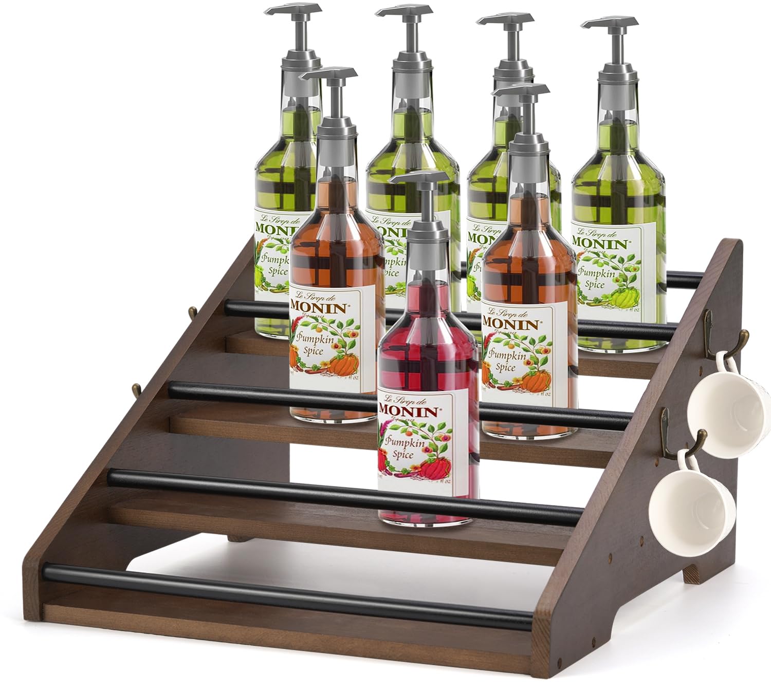 Photo 1 of CILXGQLN Coffee Syrup Organizer,16 Bottles Coffee Syrup Rack,4 Tier Syrup Stand for Kitchen Countertop,Coffee Station Organizer Coffee Syrup Holder for Syrup,Wine,Liquor