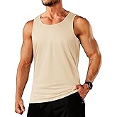 TACVASEN Men's Tank Top Cotton Moisture Wicking Muscle Shirt Summer Sleeveless Shirts Gym Workout Tank