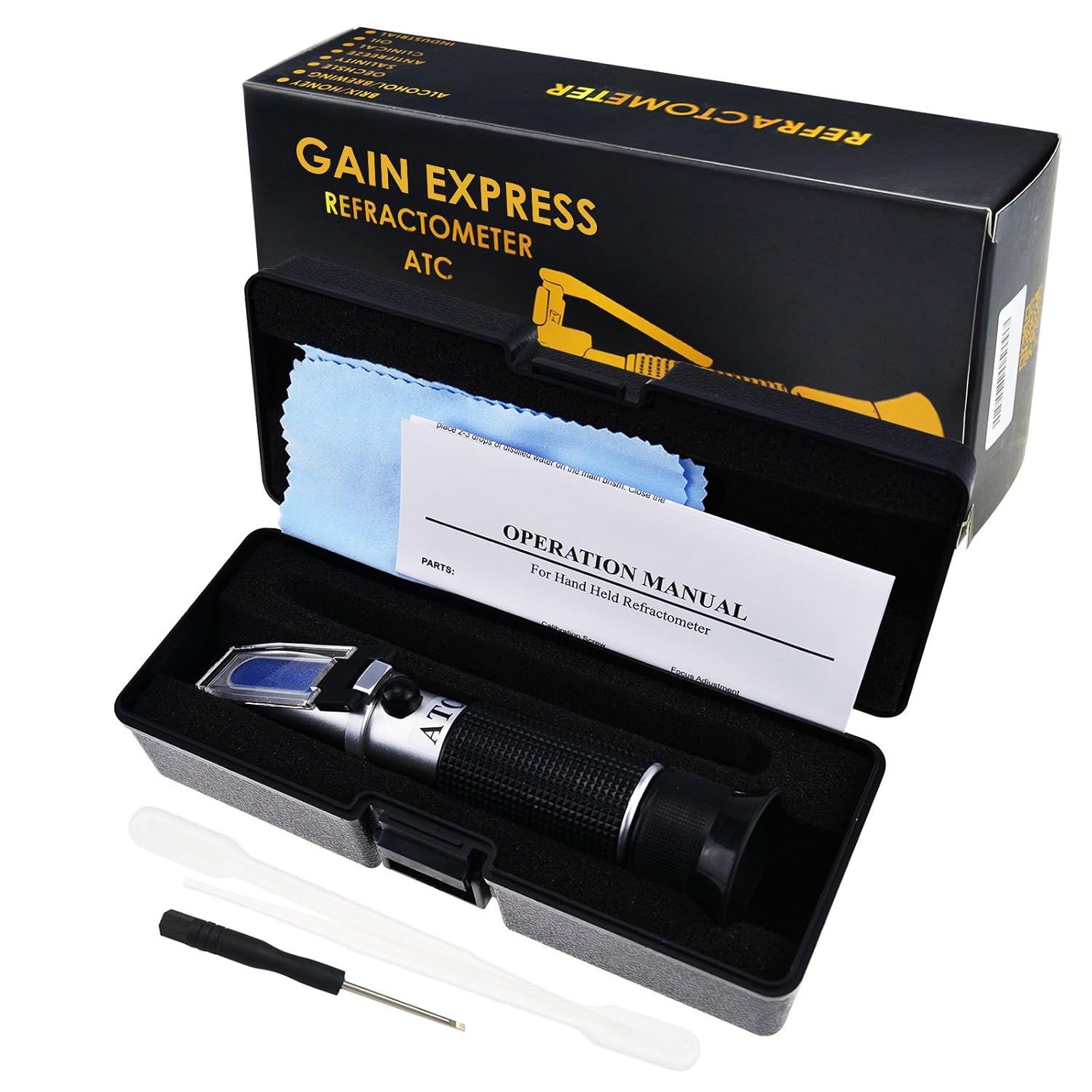 GAIN EXPRESS 0-32% Brix Refractometer ATC High-Concentrated Sugar Solution Content Test Tool 0.2% Division - Image 3
