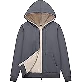 Flygo Women Winter Hoodies Zip Up Fleece Sherpa Lined Warm Sweatshirts Jacket