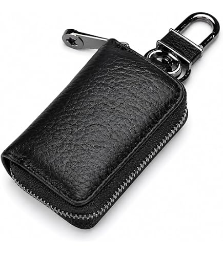 希少✨OLD COACH All leather key case BLACK Amazon.com: Portable Zippered Key Case,Car Key Holder Leather Key