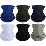 6 Pieces Summer Face Cover UV Protection Neck Gaiter Scarf Sunscreen Breathable Bandana