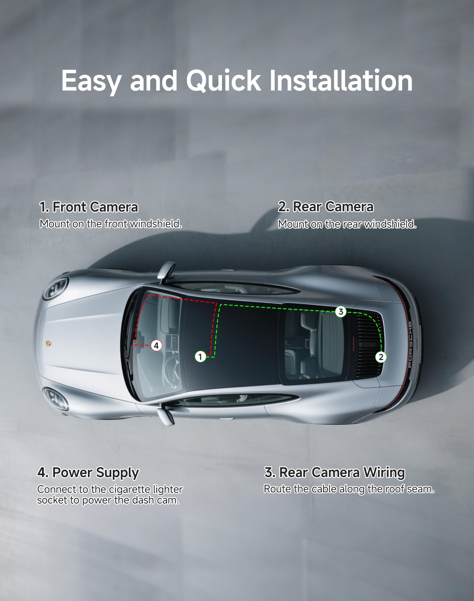 Dash Cam Front and Rear: 4K+2.5K Dash Camera for Cars with Touch Screen 3.39