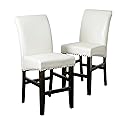 Christopher Knight Home Lisette Leather Counter Stools, 2-Pcs Set, Ivory