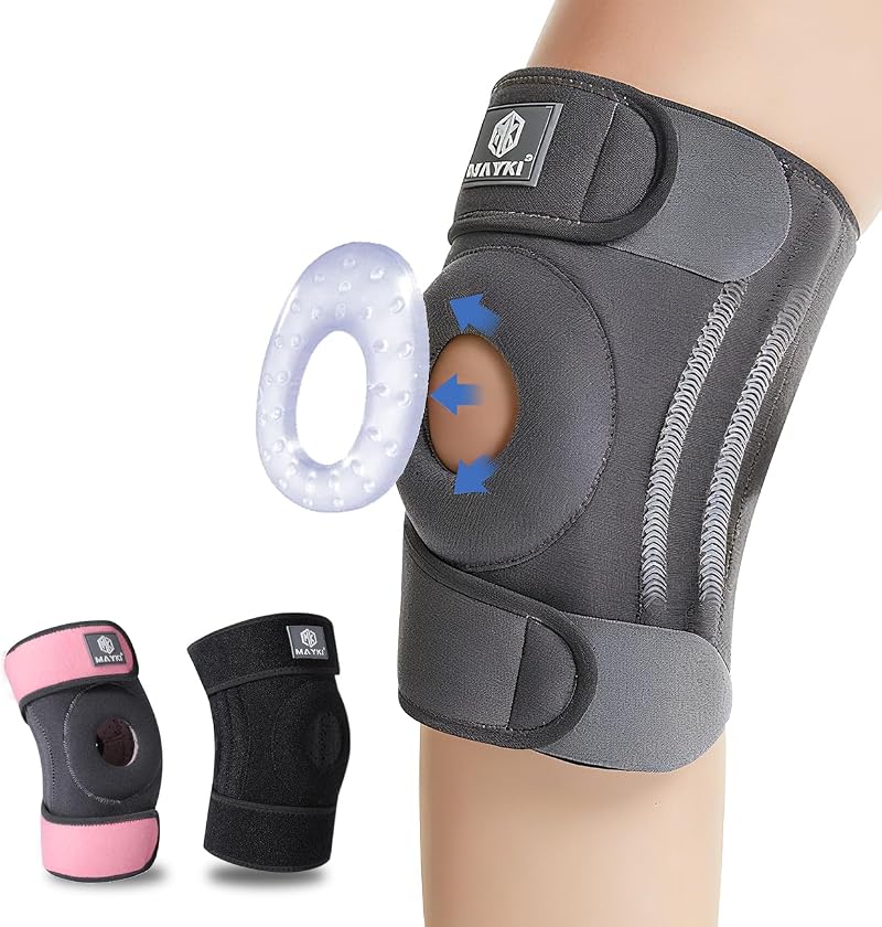 MAYKI Knee Support Brace with Patella Gel Pad Adjustable Straps