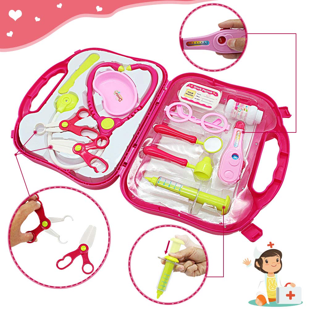 Doctor Kit Toys Kids Medical Pretend Play Game Doctor Set Cute Carrycase for Toddlers 3 4 Year Old