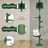 ARTETHYS Floor to Ceiling Cat Tree 260cm 5 Tiers Green Indoor Cats view 4