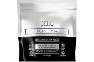 Orlo DHA Supplement – 3X Absorption Natural Icelandic Nordic Omega 3 DHA & EPA for Brain, Memory & Eye Support – Fish Oil Alternative - No Fishy Aftertaste (60 Vegan Mini Softgels)