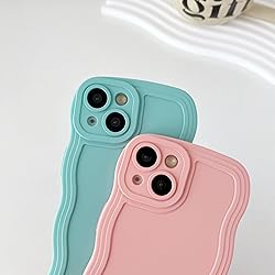 Caseative for iPhone 15 Case,Solid Color Curly Wave