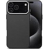 FiFi Fish Carbon Fiber Pattern Magnetic Case for iPhone 17 Pro - Ultra-Thin Half-Wrapped Shockproof Cover,Fit for MagSafe Compatible for iPhone 17 pro case Black
