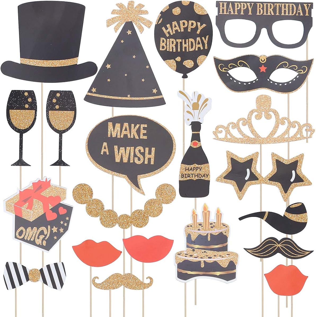 Fenical Glitter 30 Ans Accessoires Photo Joyeux Anniversaire Cadre Photo Partie Noir Photobooth Accessoires 22pcs Photo Et Camescopes High Tech Lawawarenesssociety In