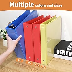 SUNEE 3 Ring Binder 1.5 Inch 1 Pack, Clear View