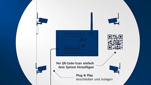 ABUS OneLook Videoberwachungsset PPDF16000 1080p Funk Auenkamera mit 7 Farbmonitor fr Innen und Auenbereiche 80023