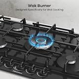 Hisense GG773B 75cm Gas Hob 5 Burners Built-In Tempered Glass Black view 5