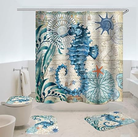 Download Rideaux de salle de bains sur le theme de la plage Free