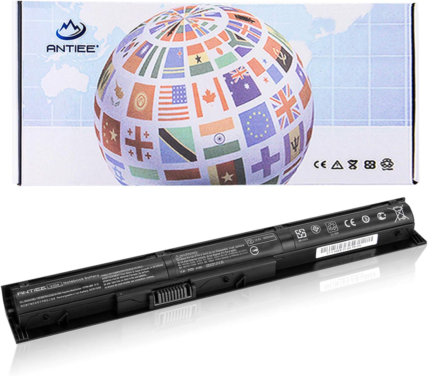 ANTIEE VI04 Laptop Battery for HP Envy 14 15 17 Pavilion 15 17 ProBook 440/445 /450/455 G2 Series Notebook HSTNN-DB6K HSTNN-DB6I HSTNN-LB6J 756479-421 TPN-Q139 TPN-Q140 14.8V 41Wh