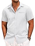 COOFANDY Men's Linen Shirt Lightweight Classic Fit