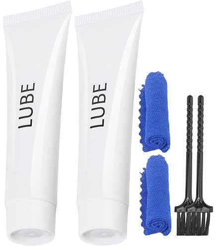 Treadmill Belt Lubricant - 100% Silicone Lube For Sole, Spirit, Xterra Treadmills, Reduces Noise & Friction, Includes Brush & Cloth (2 Tubes)