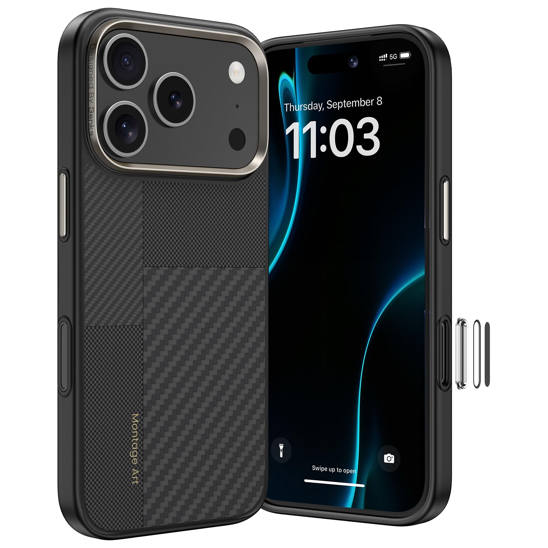 Photo 1 of BENKS Montage ArmorPro Case for iPhone 17 Pro Max with Camera Control Button, [Compatible with Magsafe] Military Grade Protective Case Built with Dupont Kevlar 600D & 1500D Aramid Fiber