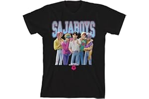 Bioworld Kpop Demon Hunters Group Sajaboys Youth Black Crew Neck Short Sleeve T-Shirt