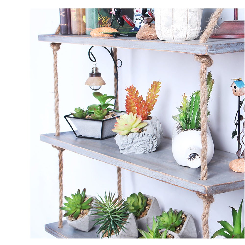 YMXLJF---- Mode Ideen Hängendes Bücherregal der kreativen Hanfseil-Wand