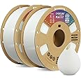 OVERTURE PLA Filament 1.75mm PLA 3D Printer Filament, 2kg Cardboard Spool (4.4lbs), Dimensional Accuracy +/- 0.02mm, Fit Most FDM Printer (White 2-Pack)