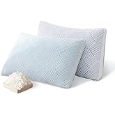 Lyralith Shredded Memory Foam Cooling Soft Bamboo Viscose Pillows King Set of 2, Adjustable Hypoallergenic Hotel Quality Bed Pillows for Side, Stomach or Back Sleeper, Oeko-TEX Certified