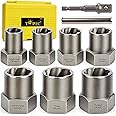 Topec Bolt Extractor Kit Heavy Duty, 9-Piece 1/2'' Drive Deep Bolt Extractor Socket Set, Easy Out Broken Bolt Extractor Set and Lug Nut Remover, for Stripped, Rounded, Damaged Bolts & Nuts Screws