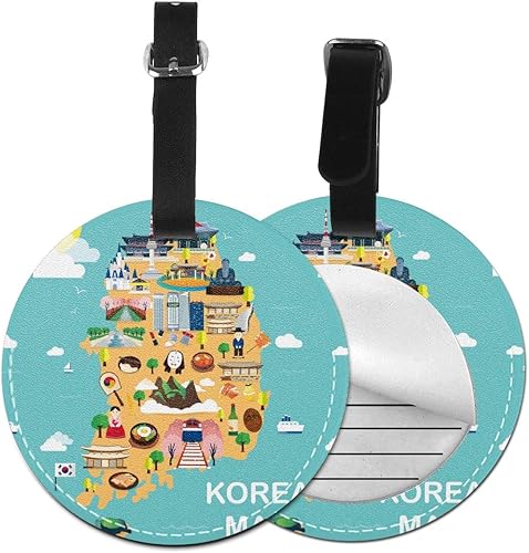 Amazon ネームタグ マップ 韓国 地図 スーツケース バッグ ベルト 荷物タグ 丸形 円形 紛失防止 出張 ラゲージタグ 名札 部活バッグ Bolaco 2枚入 1枚入 Bolaco シューズ バッグ