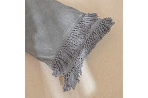 Softta Vintage Grey Tassel Pillow Shams 20x36 inches Washed Cotton 2Pcs （1 Pairs） Boho Pillow Covers King/Cal King (NO Comforter NO Filling) Grey