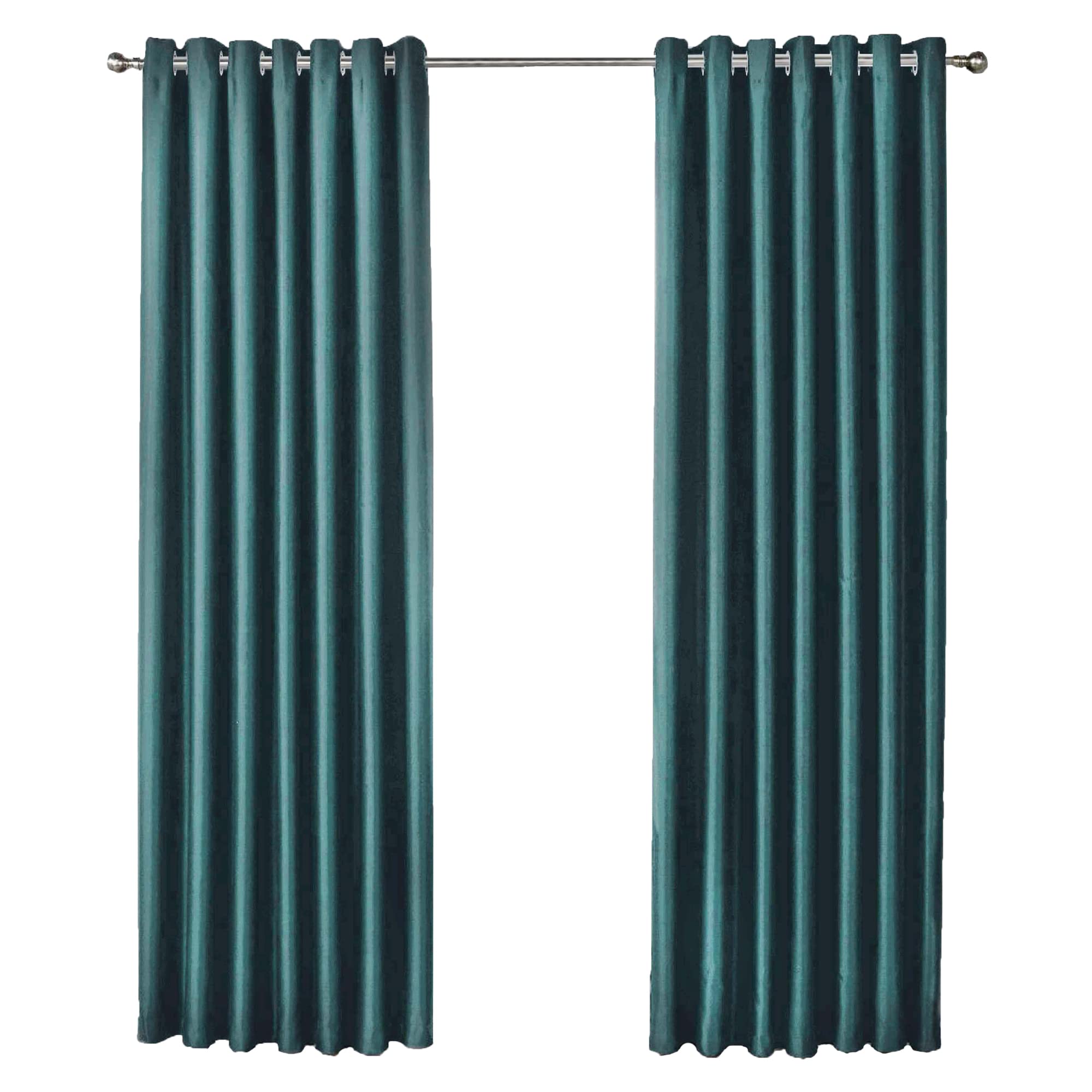 Olivia Rocco Blackout Eyelet Curtains Black Out Thermal Ring Top Curtain Pair Window Treatment Living Room Bedroom, 66" (Width) x 54" (Drop) Teal — image 1