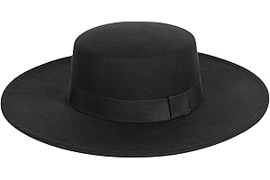 UTOWO Women Fashion Felt Church Hats Classic British Style 9.5CM Wide Brim Top Fedora Hat Wedding Dress Up Jazz Cap