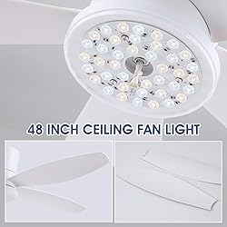 Surtime 48" Ceiling Fans with Lights-Low Profile