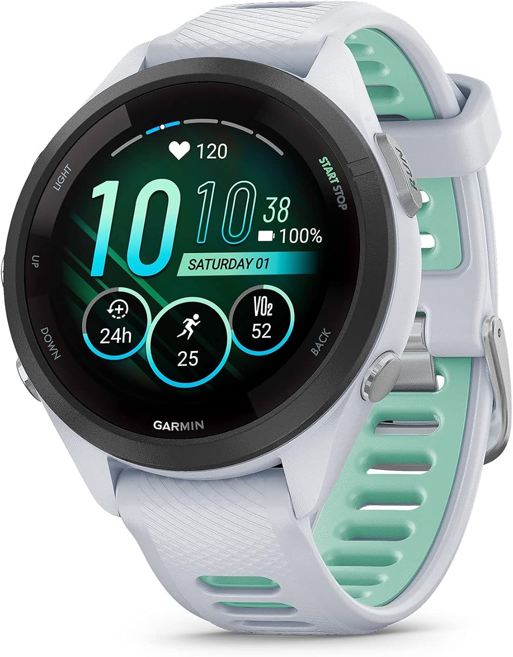 Garmin Forerunner 265S 42mm GPS Music Heart Rate Running Smartwatch Whitestone