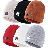 Toddler Baby Beanie Hat 6 Packs, Double Layer Knit Infant Winter Hat Warm Beanies Bulk Skull Cap for Kid Boys Girls