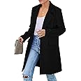 PRETTYGARDEN Women's 2025 Spring Fall Long Blazer Jackets Long Sleeve Lapel Pockets Loose Fit Work Casual Blazers Outerwear