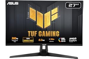 ASUS TUF Gaming 27” 1440P Monitor (VG27AQM5A) - QHD (2560x1440), 300Hz, Fast IPS, Extreme Low Motion Blur Sync, 0.3ms, Speaker, 95% DCI-P3, Shadow Boost, DisplayWidget Center, 3 yr Warranty