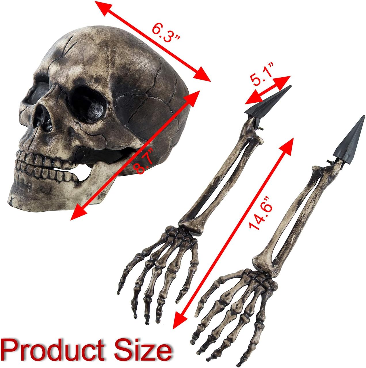 Sunnyglade Realistic Skeleton Stakes Halloween Decoration Scary Ground Breaker Skull and Skeleton for Outdoor Yard Lawn Stake Garden Graveyard Decoration: Garden & Outdoor