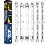 BROTOU 6 Pack R7S 300W Halogen Bulbs 118mm 230V 4480LM 2800K Dimmable Floodlight