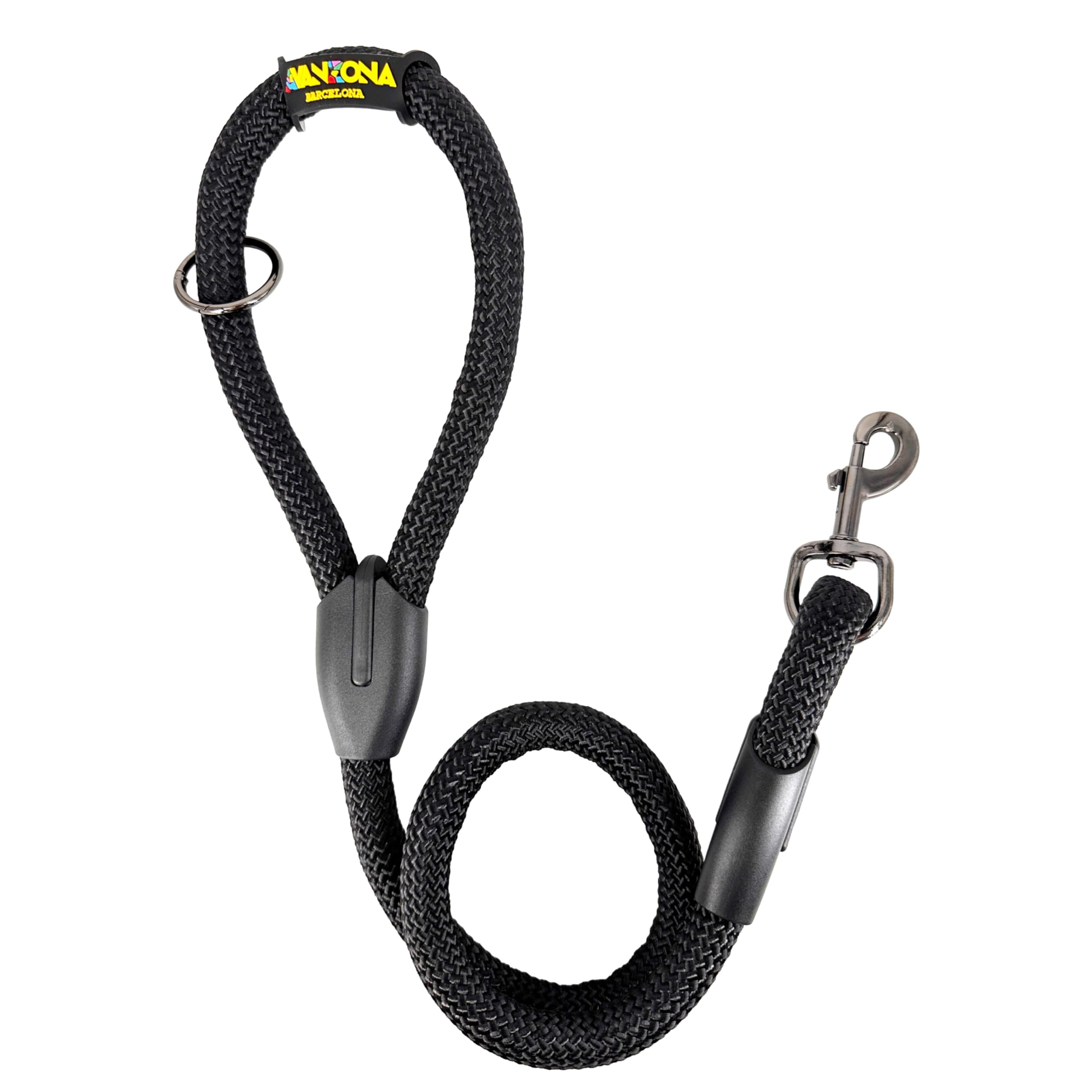 Dog leash, thick nylon rope for medium and large dogs. 100cm. Black โ image 1